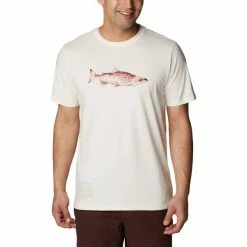 T-shirts Polos Randonnée COLUMBIA CLARKWALL ORGANIC COTTON TEE NATURAL WHITE S 21 Blanc