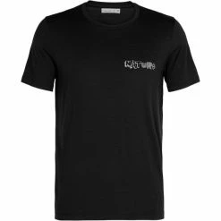 T-shirts Polos Randonnée ICEBREAKER M TECH LITE SS CREWE NATURE BLACK 21 Noir