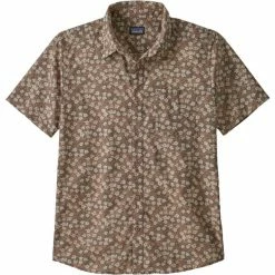 Chemises Randonnée PATAGONIA M'S GO TO SHIRT FLORAL MOSS STINGREY MAUVE 21 Marron / Beige