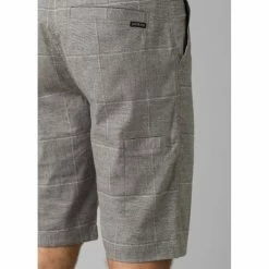Shorts Randonnée PRANA FURROW SHORT 11" INSEAM GRAVEL PLAID 21 Gris -Vêtements de randonnée Homme Soldes 9 87911 m3furr113 gp 03