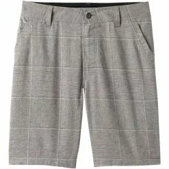 Shorts Randonnée PRANA FURROW SHORT 11" INSEAM GRAVEL PLAID 21 Gris