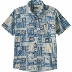 Chemises Randonnée PATAGONIA M'S GO TO SHIRT GALAPAGOS ARCHIPELAGOS HAWTHOME BLUE 21 Bleu / Blanc