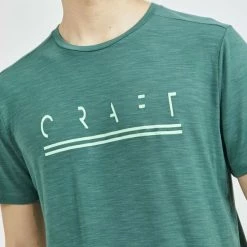 T-shirts Polos Randonnée CRAFT CORE SENCE SS TEE M POINT MELANGE 21 Vert -Vêtements de randonnée Homme Soldes 9 89721 core sence ss tee m point melange co1909600 697200 03