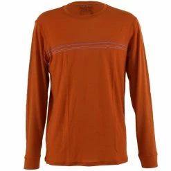 T-shirts Polos Randonnée PATAGONIA M'S L/S CAP COOL MERINO GRAPHIC SHIRT FITZ ROY FADER SANDHILL RUST 22 Orange