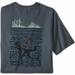 T-shirts Polos Randonnée PATAGONIA M'S BIG OIL IS EXTINCT RESPONSIBILI TEE PLUME GREY 22 Gris