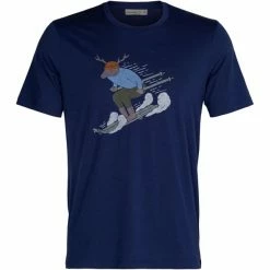 T-shirts Polos Randonnée ICEBREAKER TECH LITE II SS TEE SKI RIDER ROYAL NAVY 22 Bleu