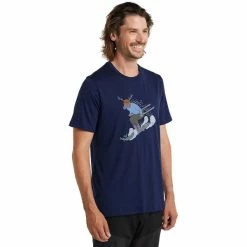 T-shirts Polos Randonnée ICEBREAKER TECH LITE II SS TEE SKI RIDER ROYAL NAVY 22 Bleu -Vêtements de randonnée Homme Soldes 9 95511 tech lite ii ss tee ski rider royal navy ib0a59j1466 04